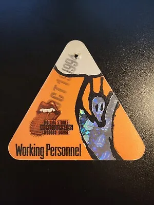 1994 ROLLING STONES Orange Voodoo Lounge Working Personnel Pass - Unused • $25