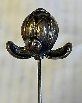 Antique Edwardian Sterling Silver Figural Flower Hat Pin Unger Bros? 7 1/4” • $40
