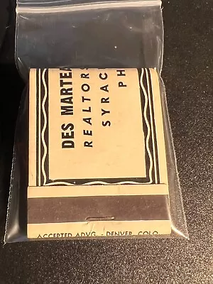 Vintage Matchbook - Des Marteau & Montgomery Realtors - Syracuse Ks - Unstruck! • $7.99