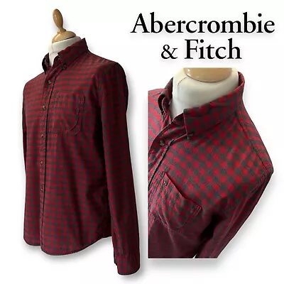 Abercrombie & Fitch Men’s 100% Cotton Long Sleeve MUSCLE Fit Casual Shirt Size M • £6.50