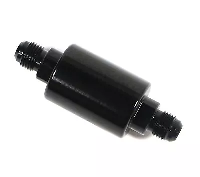 Universal -6AN Inline Fuel Filter High Flow 100 Micron Cleanable AN6 Black • $11.99