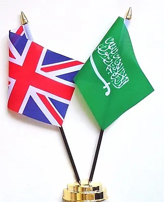 £9 • Buy United Kingdom & Saudi Arabia Double Friendship Table Flag Set