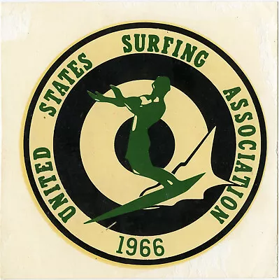 1966 US Surfing Association Vintage Water Slide Decal - VG - 3.75 X 3.75 • $67.77