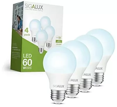  60W Equivalent A19 LED Light Bulb 5000K 800LM 9.5 Watt 60W-4 Pack Daylight • $19.60