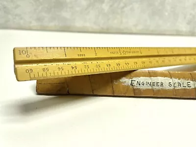 Vintage TRIANGULAR Engineer Scale Wooden Ruler K & E 8893 Scale 10-60 • $26.45