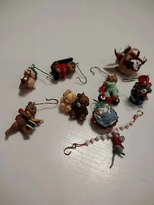 Lot Of 9 Hallmark Miniature Christmas Ornaments Bears/Dog/Cat • $30