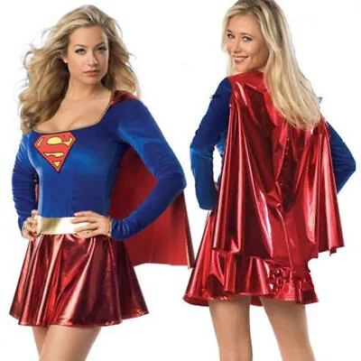 £18.69 • Buy Womens Superwoman Supergirl Super Hero Halloween Fancy Dress Up Party Costume