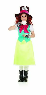 £16.99 • Buy Girls Miss Hatter Costume M-XL Kids Alice In Wonderland Fancy Dress Book Day