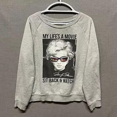 Marilyn Monroe Shirt Women's XXL Grey Long Sleeve My Life's A Movie • $16.88