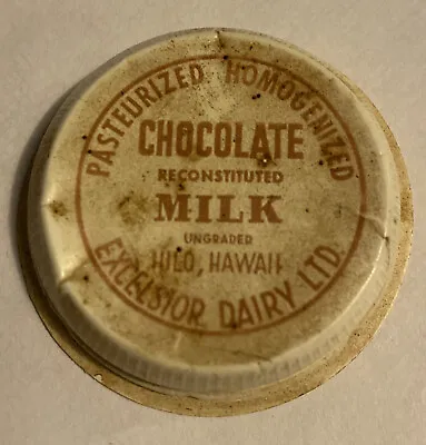 Grade AA Excelsior Dairy Ltd Hilo Hawaii Bottle Plastic Chocolate Milk Cap • £20.90