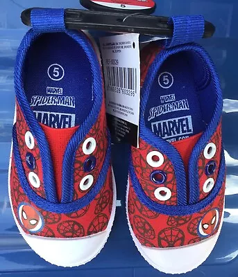 Boys Multi Coloured Plimsoles Daps With Spiderman Details  • $11.36