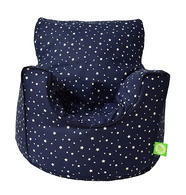 Cotton Navy Stars Bean Bag Arm Chair With Beans Toddler Size From Bean Lazy • £24.99