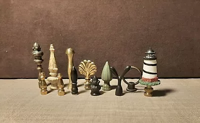12 Vintage Antique Lot Metal & Resin LAMP FINIALS Assorted Shapes & Sizes • $15