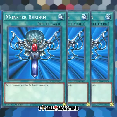 Yu-gi-oh! TCG 3x Monster Reborn EGS1-EN023 Common X3 YUGIOH! SPELL  GOAT NM • $3.49