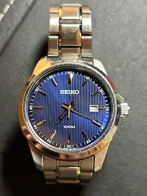 Seiko Gents Solar Powered Quartz Mens Analogue Watch  6N42-00E0 GoodCondition • £75