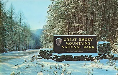 $3 • Buy Great Smoky Mountains National Park, Sign Tennessee Vintage Chrome PC