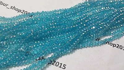 100 Faceted Rondelle Crystal Glass Beads  3mm   30 Colours Jewellery Making • £1.49