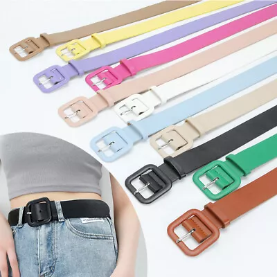 £4.33 • Buy Womens Buckle Thick Quality PU Leather Western Belt Ladies Waist Band Fashion