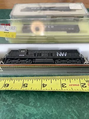 N Scale Gauge Atlas Locomotive Black Norfolk & Western #2349.W/ (2) Freight Cars • $36.50