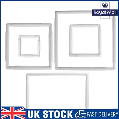 PP Embroidery Frame White Square Shape Scroll Frame For Cross Stitching Quilting • £8.29