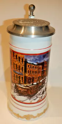 Miller High Life Porcelain & Pewter Beer Stein L.E.  WATERFRONT HOLIDAYS   /9950 • $12.95