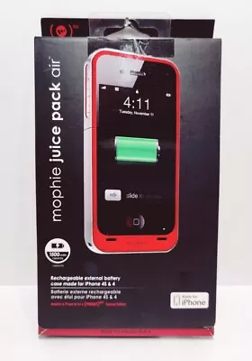 Genuine Mophie Juice Pack Air IPhone 4 And 4s Rechargeable Battery Case RED • $14.99