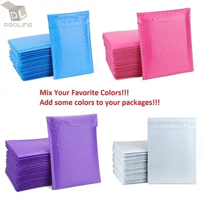 Mix Your Color 100 Poly Bubble Padded Envelopes Mailers #0 6x10 (Inner 6x9) • $21.95