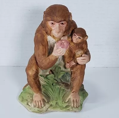 Crown N Richard 4986 Ginori Mother Monkey W/Baby Ceramic Figurine Vtg Japan • $142.49