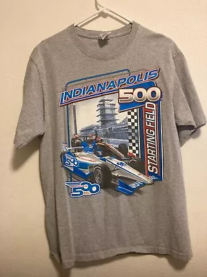 2012 Indianapolis Indy 500 Men's Gray T-shirt Size Large 19.5 X27.5  Start Field • $24.99