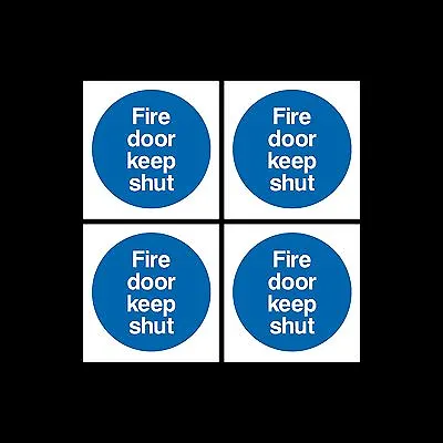 £1.49 • Buy Fire Door Keep Shut Sign, Sticker Pack Of 4 - 85mm X 85mm - Escape, Closed, Exit