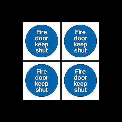 £1.49 • Buy Fire Door Keep Shut Sign, Sticker Pack Of 4 - 85mm X 85mm - Escape, Closed, Exit