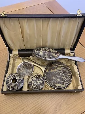 £20 • Buy Early 20th Century Silver Plated And Faux TortoiseShell Dressing Table Set