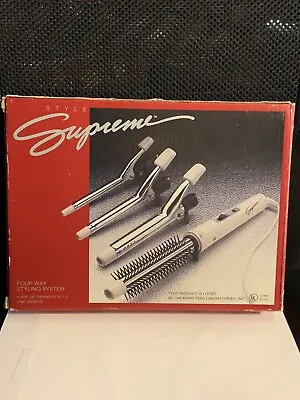 Style Supreme Curling Iron Vintage Brush Combo Set Works Great • $19.95