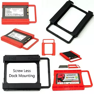 2.5 To 3.5  SSD To HDD Screw Less Dock Mounting Bracket Hard Drive Disk Holder • £3.29