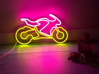 14 X9  Sportbike Motorcycle Pink Flex LED Neon Sign Light Party Gift Club Décor • $117.74