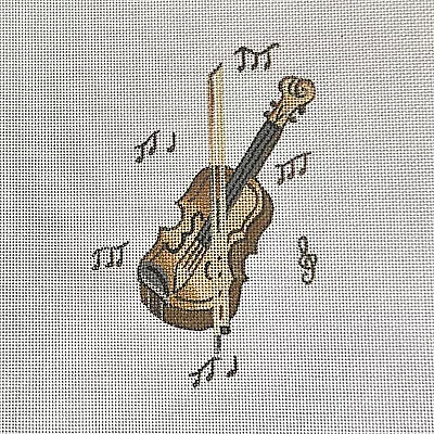 Needlepoint Canvas:  Violin Music: Journal Book Cover Pillow Insert     Bm • $30