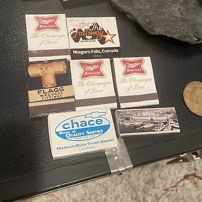 Vintage Matchbook Lot Miller High Life Flagg Fittings • $15