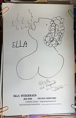 $2499.95 • Buy ELLA FITZGERALD VINTAGE 2-28-1970 CONCERT LITHOGRAPH POSTER By PABLO PICASSCO
