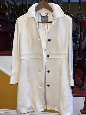 J.CREW ITALIAN DOUBLE-CLOTH LADY DAY COAT WITH THINSULATE SIZE 2 Cream Ivory • $85