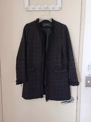 Zara Black Tweed Coat Size S • $59