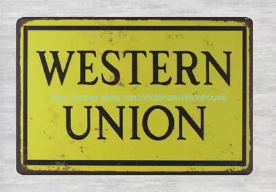 Western Union Metal Tin Sign Home Bar Wall Decor • $15.85