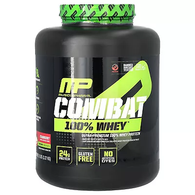 MusclePharm 100 Combat Whey Protein Strawberry 80 Oz 2269 G Banned Substances • $84.99