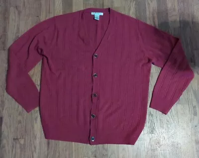 GEOFFREY BEENE Maroon Button Down Cardigan Sweater Mens Size Large • $26.80