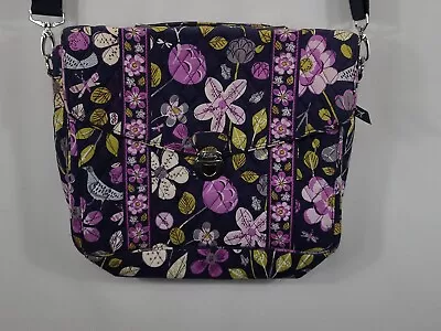 VERA BRADLEY Laptop Notebook Portfolio Florence Nightingale Purple W Birds • $31.99