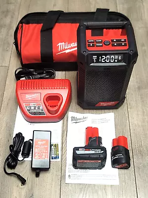 Milwaukee M12 AM/FM Radio/ Bluetooth Speaker/ Charger Kit W/2.5 & 5.0 Batteries • $341.99