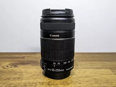 Canon Zoom Lens EF-S 55-250mm F/4-5.6 IS II W/ Covers - Excellent Condition • $199