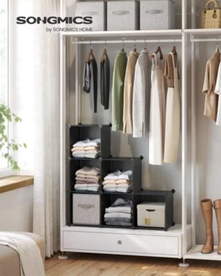 Songmics 6 Cube Storage Organizer And Storage With Rubber Mallet Black • $35.65