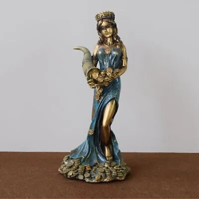 Blindfolded Fortuna Statue Ancient Greek Goddess Fortune Vintage Sculpture Resin • $38.47