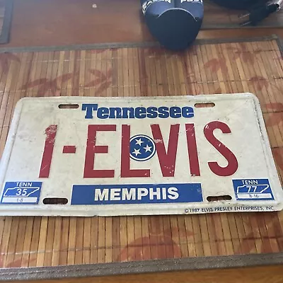 Vintage Elvis Presley License Plate Memphis Tennessee 1-ELVIS 1987 • $22