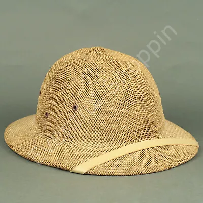 Vintage 1950s Adjustable Tan Straw Explorer Safari Pith Helmet • $34.99